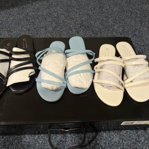 Women's Strappy Sandals - Black, Blue, White